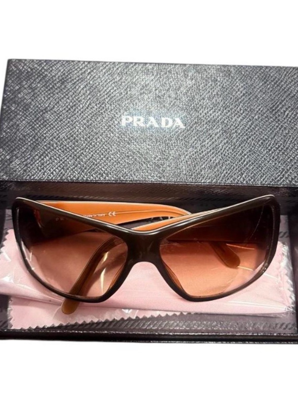Prada Women's Sunglasses in Dark Brown Frame -Preowned with COA